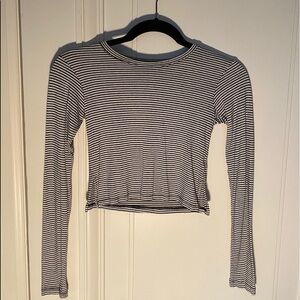 American Eagle Striped Round Neck Crew Neck Soft Long-Sleeved Shirt